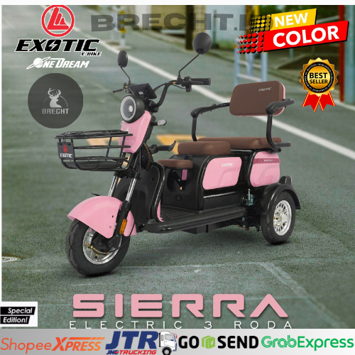 Sepeda Listrik Roda Tiga Exotic Sierra Terbaru 48 Volt 12 AH  (DIJAMIN TERMURAH)⚡