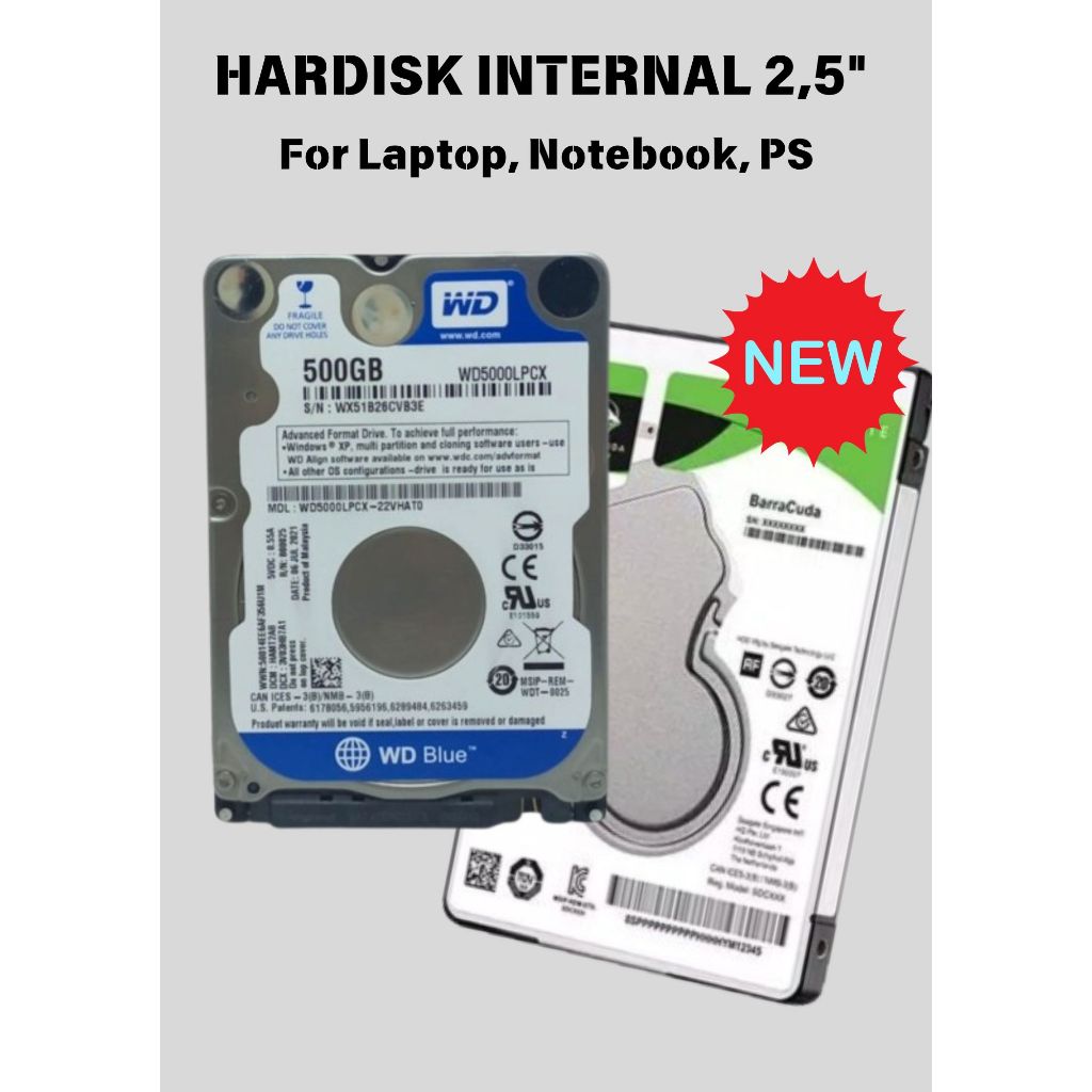 Hardisk Laptop 500GB Wd Blue Sata 2.5 HDD Notebook PS-Barracuda 500GB