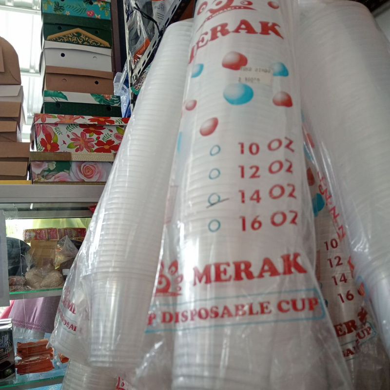 cup gelas merak 10, 12, 14, & 16 oz