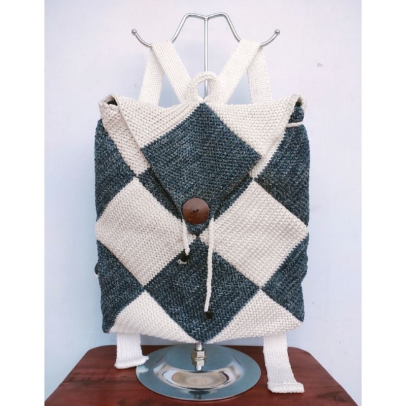 Tas rajut ransel sido kekinian, unik dan cantik