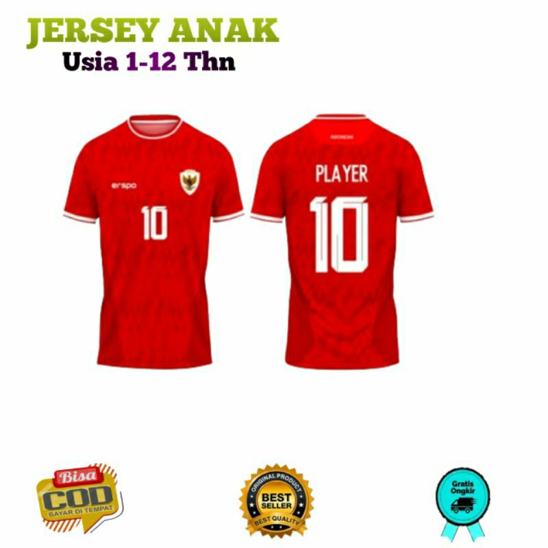 FREE NAMA JERSEY ANAK TIMNAS INDONESIA HOME AWAY MUSIM TERBARU