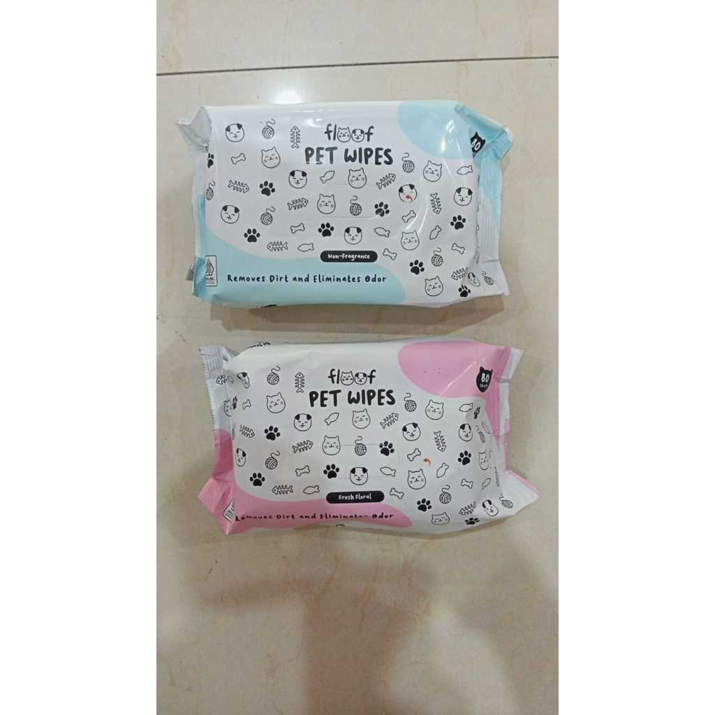 FLOOF Pet Wipes Non Alcohol Non Fragrance Isi 80 Lembar