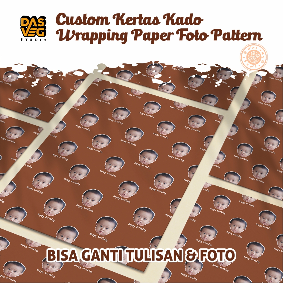 

Bungkus kertas kado aesthetic unik motif/pattern wajah muka lucu wrapping paper custom (Satuan 1 Lembar A3+)