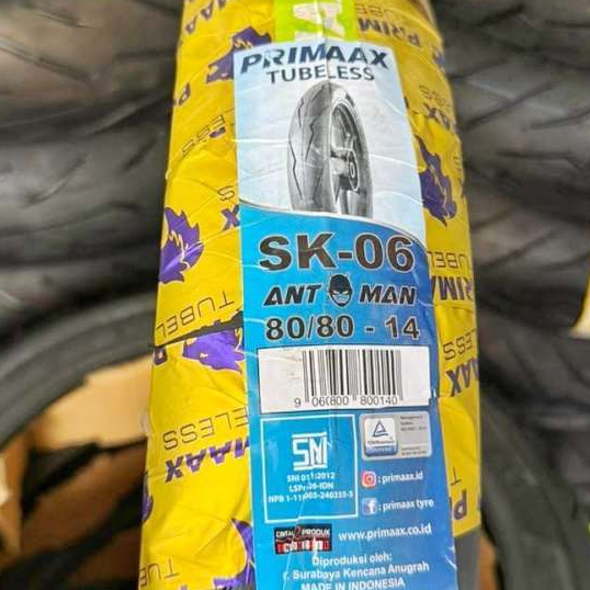 BAN TUBELESS PRIMAX PRIMAAX SK 06 SK06 ANT MAN RING 14 80/80 90/80 100/80 VARIO BEAT LEXI MIO SPACY