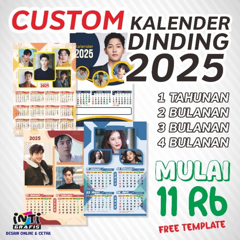 

Custom Kalender 2025 bebas pilih template
