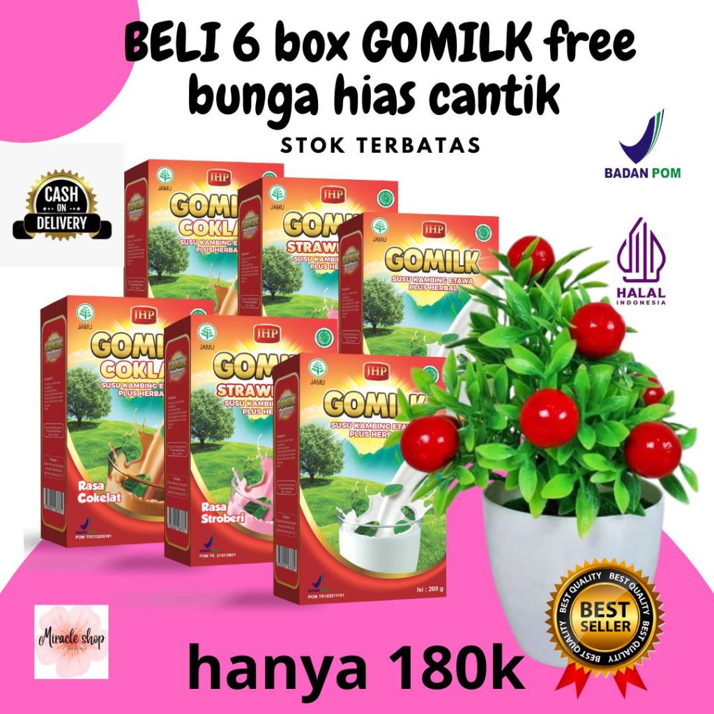 

[BISA COD+ GARANSI] [GOMILK GRATIS BUNGA HIAS CANTIK] SUSU KAMBING ETAWA PLUS HERBAL susu kambing bubuk gomilkku