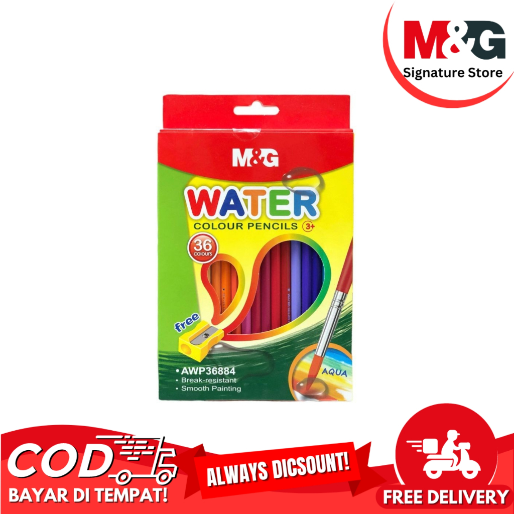

Pensil Warna Water Colour M&G 36 Warna Colour Pencil #AWP36884 Free Rautan Dan Kuas