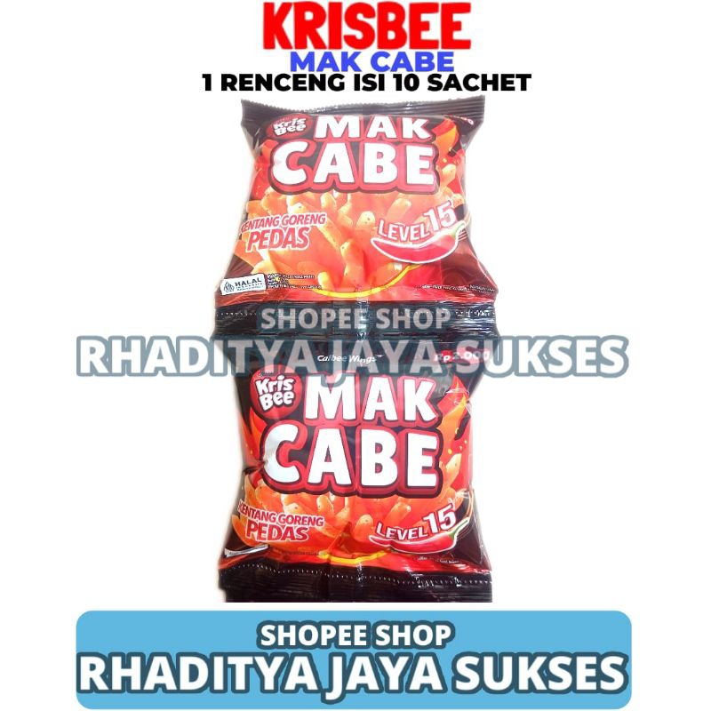 

Jajanan Kentang Goreng Pedas Krisbee Mak Cabe Pedas 1 Renceng Isi 10 Sachet