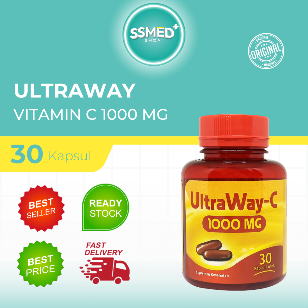ULTRAWAY-C 1000mg ISI 30 & 100 KAPSUL LUNAK - VITAMIN C 1000mg AMAN DI LAMBUNG