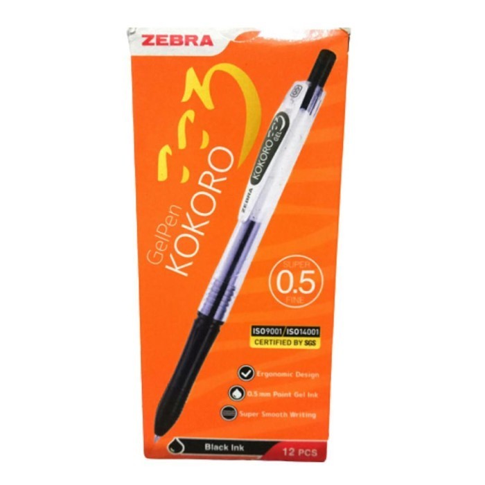 

Zebra Pulpen Gel KOKORO 0.5mm 12pcs / Pulpen Gel Kokoro Zebra Colours - 0.5 mm 1 lusin