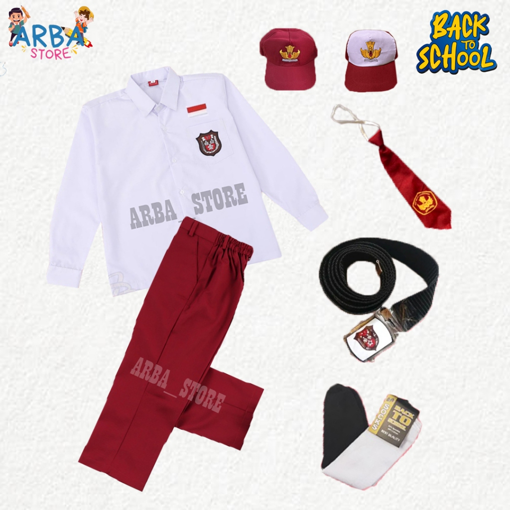 Setelan Seragam Sekolah SD Anak Laki Laki Kelas 1 2 3 4 5 6 Kualitas Terbaik