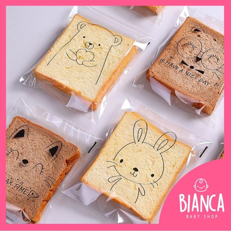 BIANCA - Plastik OPP Roti Tawar Bakpao Biskuit 1 pack isi 20pc