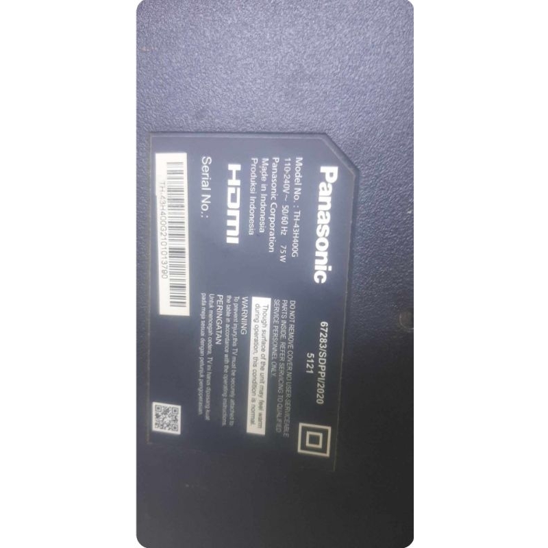 sparpate onderdil TV LED panasonic TH 43H400G mainboard MB menboard mobo motherboard modul mesin tip