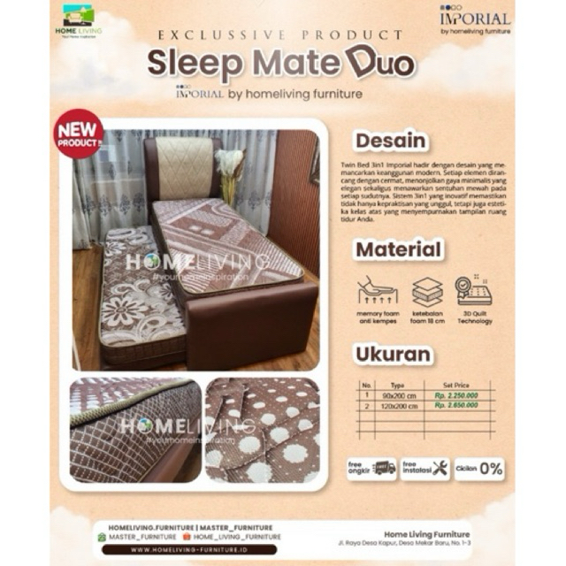 HOMELIVING - KASUR 3IN1 - KASUR SORONG - KASUR SUSUN - SPRINGBED SINGLE PONTIANAK