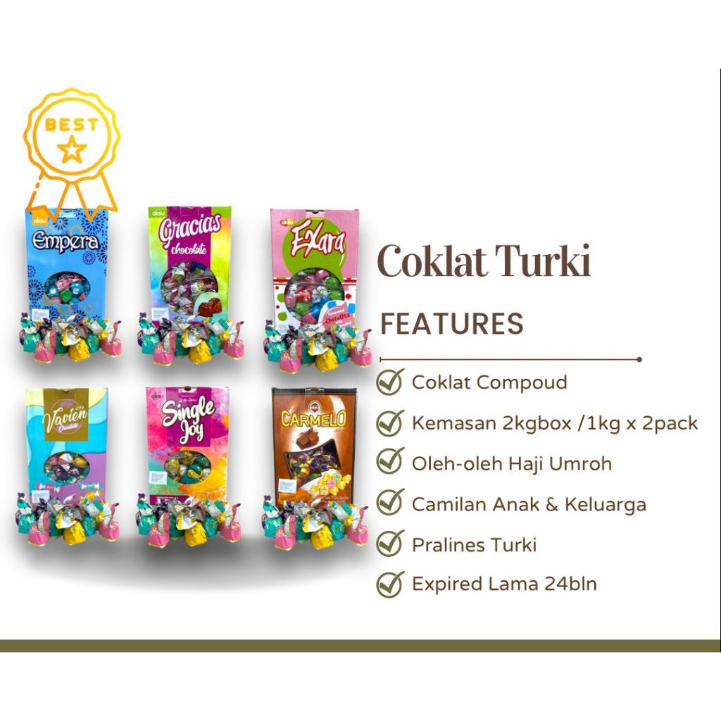 

Coklat Arab Truffle Mix / Coklat Turki Compound 1kg