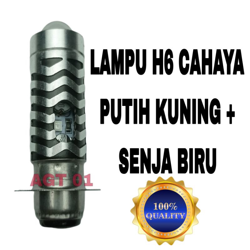 LAMLU H6 LASER SENJA BIRU / LAMPU UTAMA H6 PREMIUM / LAMPU H6 LED LASER ,KUNING PUTIH / LAMPU MOTOR 