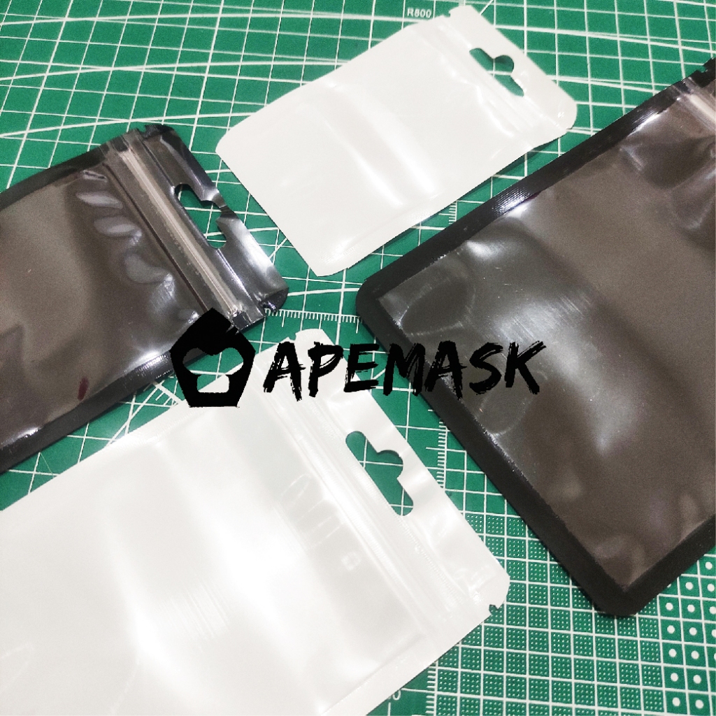 

Plastik OPP Souvenir Aksesoris Klip Zipper Ziplock Bening Hitam Putih Tebal