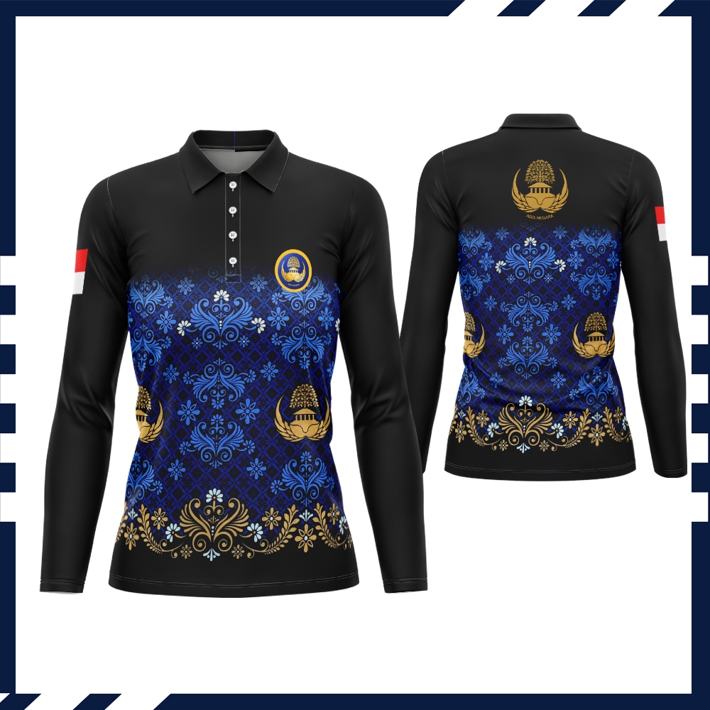 KORFRI KAOS BAJU WANITA  BERKERAH TANGAN PANJANG PRINTING TERBARU
