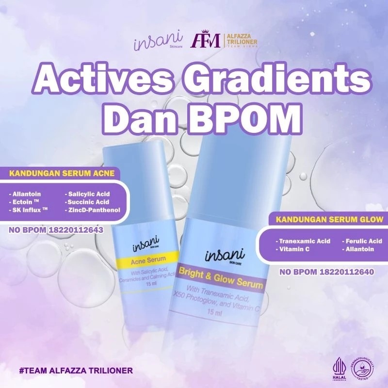 Insani Skincare Serum Brigh & Glow |  Vitamin c Bbc | Acne Mengecilkan pori-pori | Serum Jerawat Bek