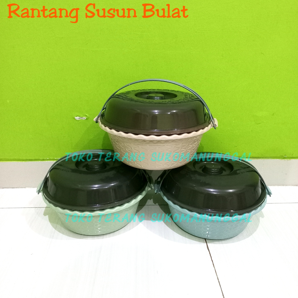 1PCS Rantang susun bulat rantang hajatan besar rantang plastik rantang piknik souvenir berkatan sela