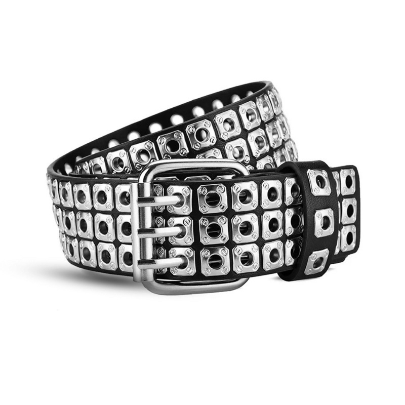 belt spike heavy studded silver