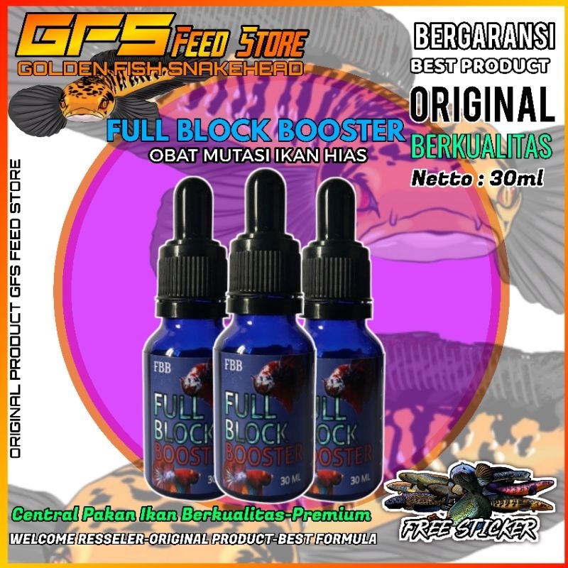 Full Block Booster Obat Mutasi Ikan Cupang Guppy Glofish Dll