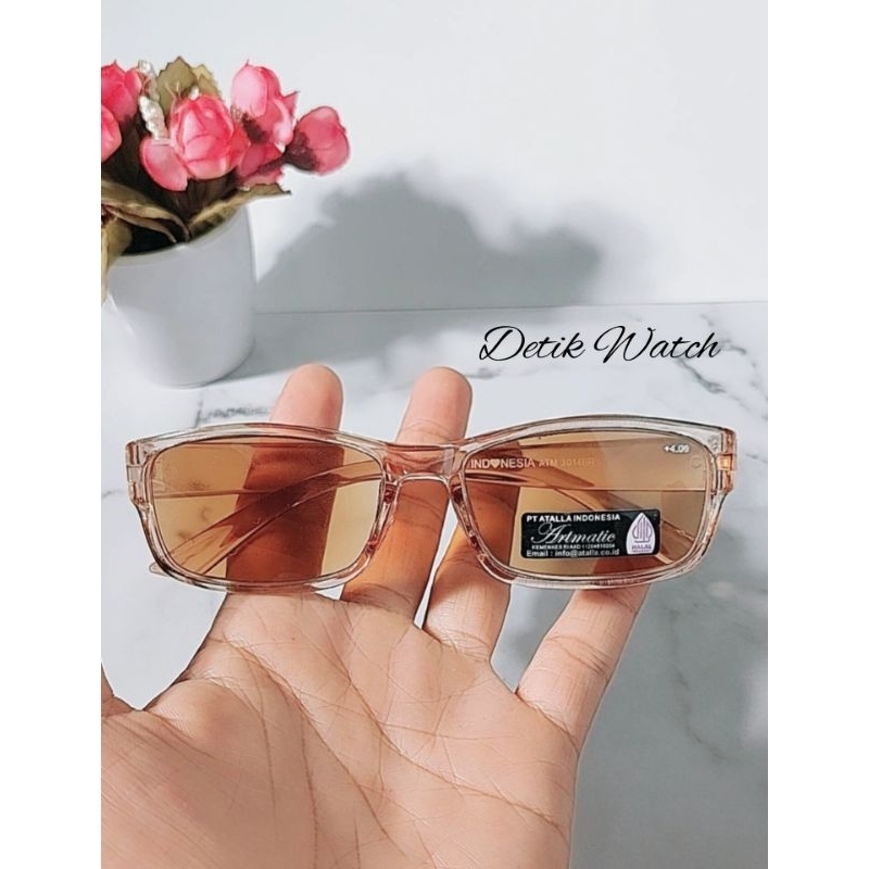 Kacamata Baca Lensa Coklat +0.50 sd +4.00 Kacamata Plus Cowok Cewek ATM3014BR