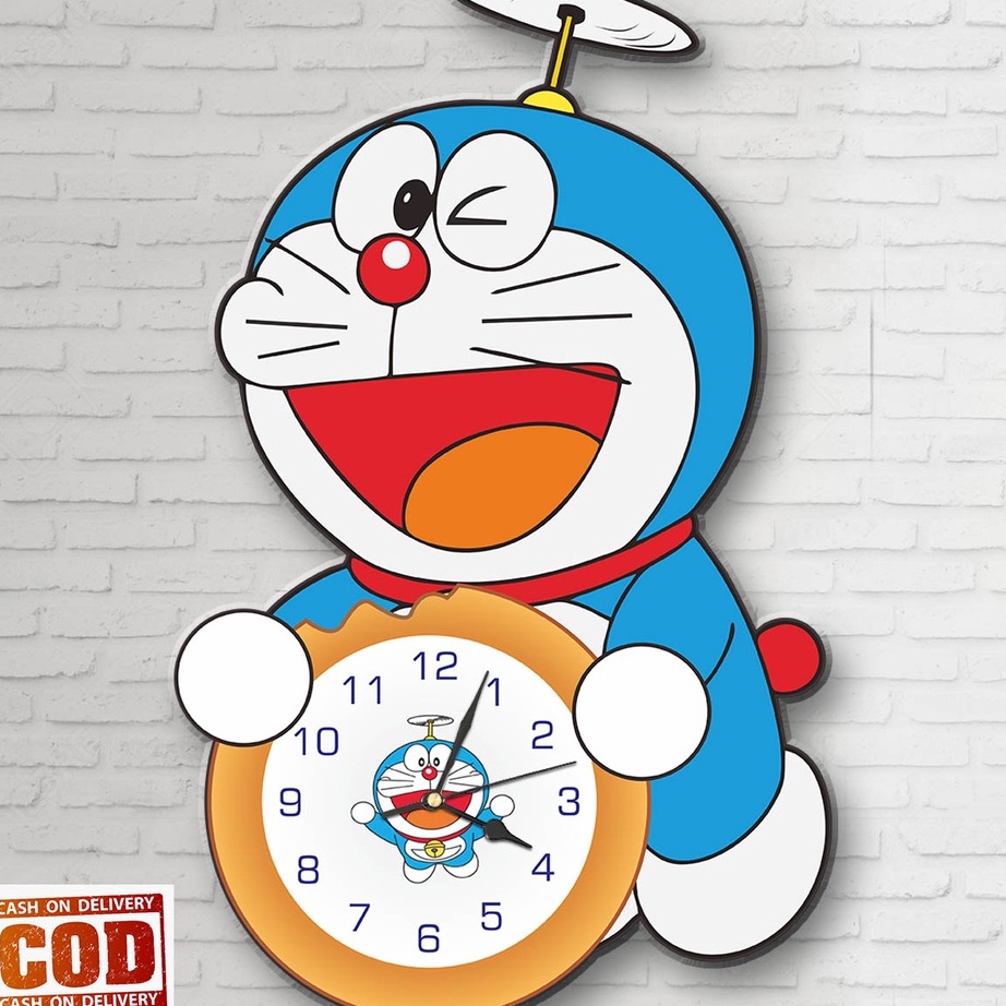 JAM DINDING UNIK KARAKTER DORAEMON  JAM DINDING KARAKTER LUCU  HIASAN DINDING KAMAR DORAEMON