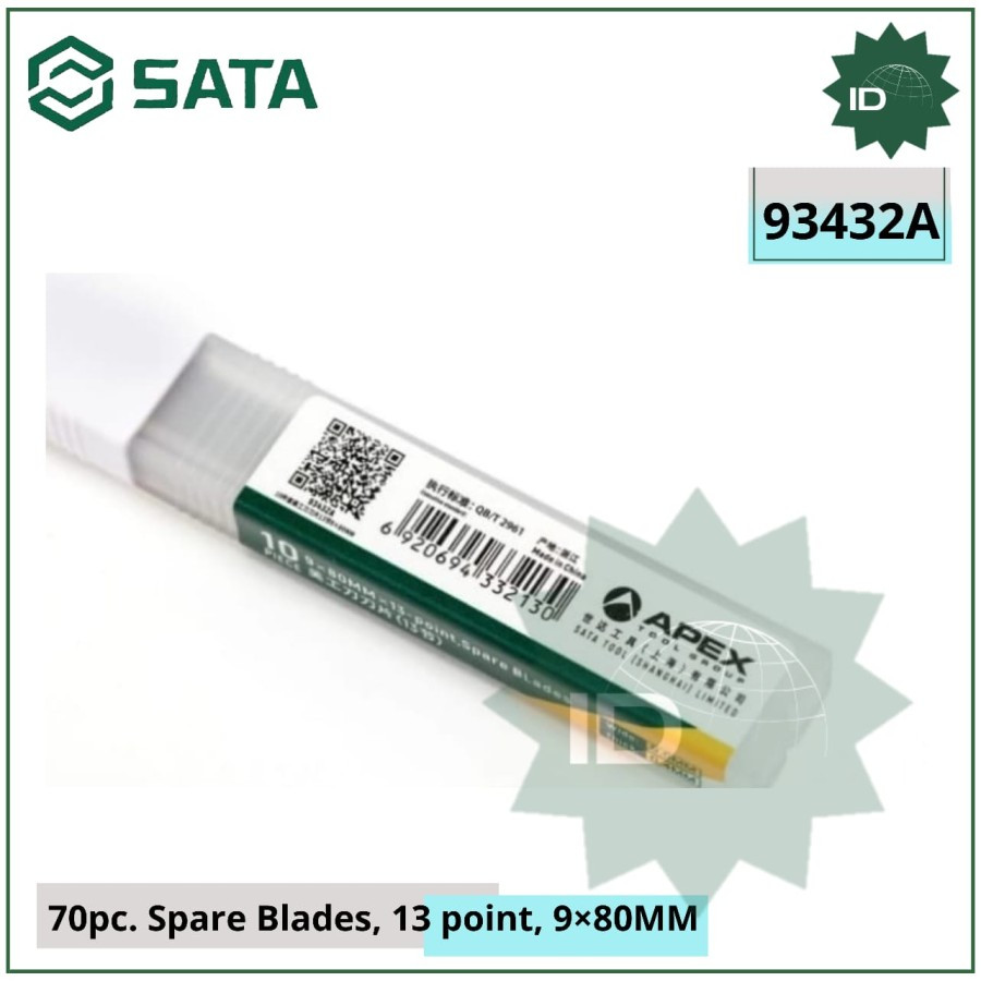 

Refill Cutter 93432 - 10 Pcs Spare Blades, 13-point, 9x80MM Sata Tools