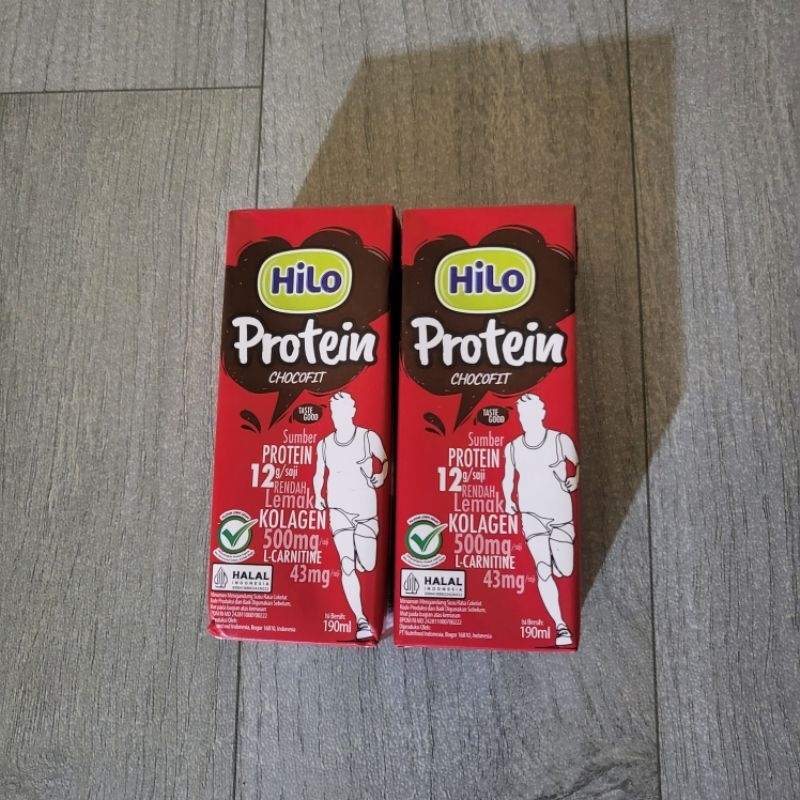 

2 Pcs Hilo Protein Chocofit UHT 190ml Susu cokelat dengan collagen