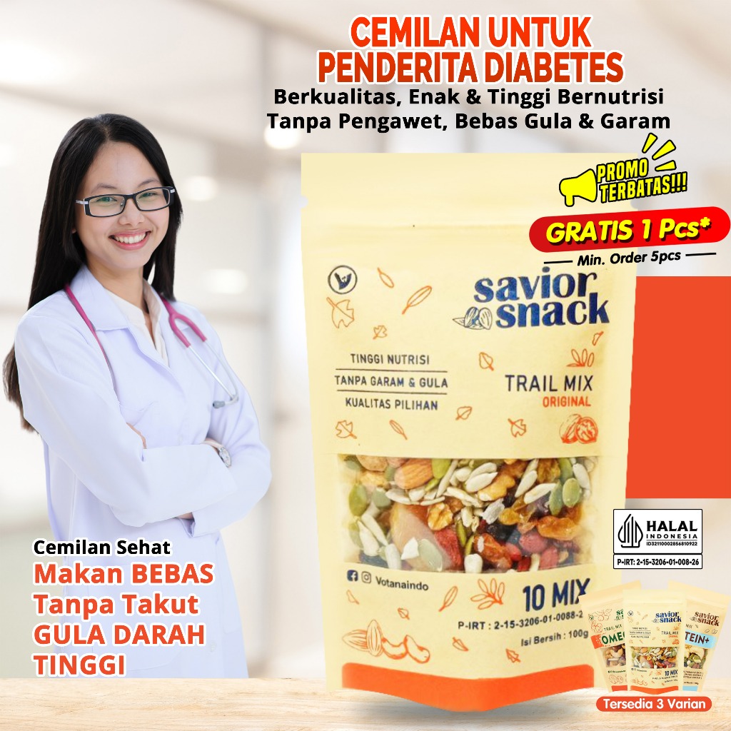 

Cemilan Untuk Penderita Diabetes, Makanan Sehat Bebas Gula | Trail Mix Nut and Fruit | Savior Snack