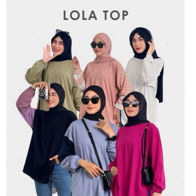Lola Top Kaos Oversize Wanita Oval by KANAKA Lengan Panjang Katun Combed Cotton