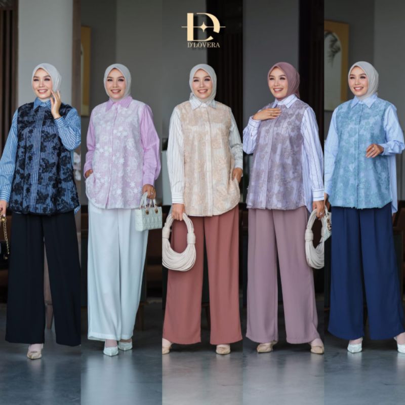 (9) DLOVERA ZOLA SET Baju Setelan Celana Kulot Wanita Muslimah Zola Set By D'Lovera. Nazra Sha