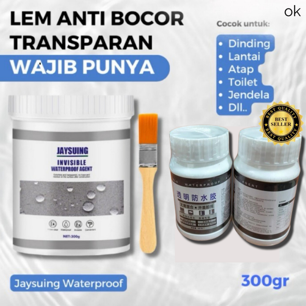 Lem jaysuing Pelapis Perekat Anti Bocor Leak Waterproof Glue Sealant Lem Transparan Jaysuing 300Gram