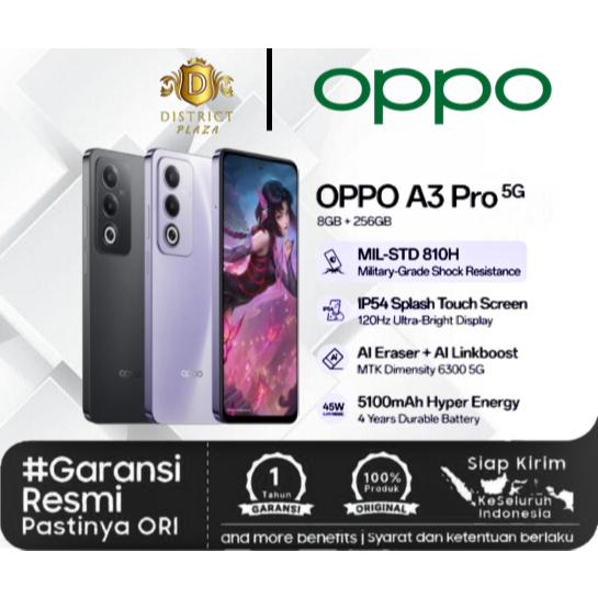 Oppo A3 Pro 5G Ram 8/256gb Bergaransi Resmi handpone oppo anti banting