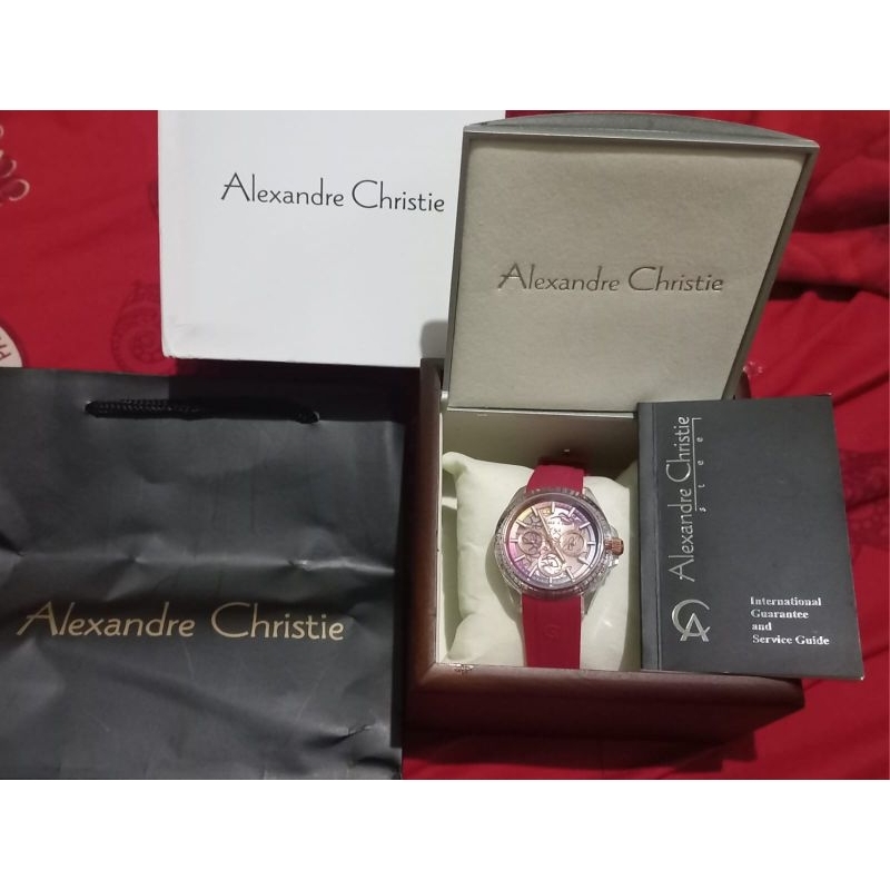 Alexandre Christie Original Merah Jam Tangan Wanita