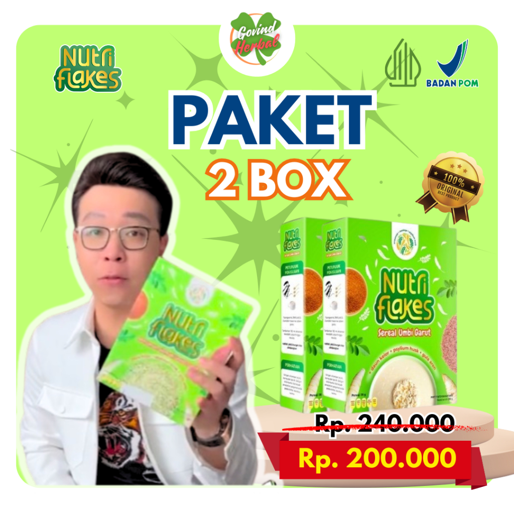

[PAKET 2 BOX] Sereal Herbal Nutriflakes - Mengatasi Asam Lambung Maag serta Gerd tanpa Efek Samping