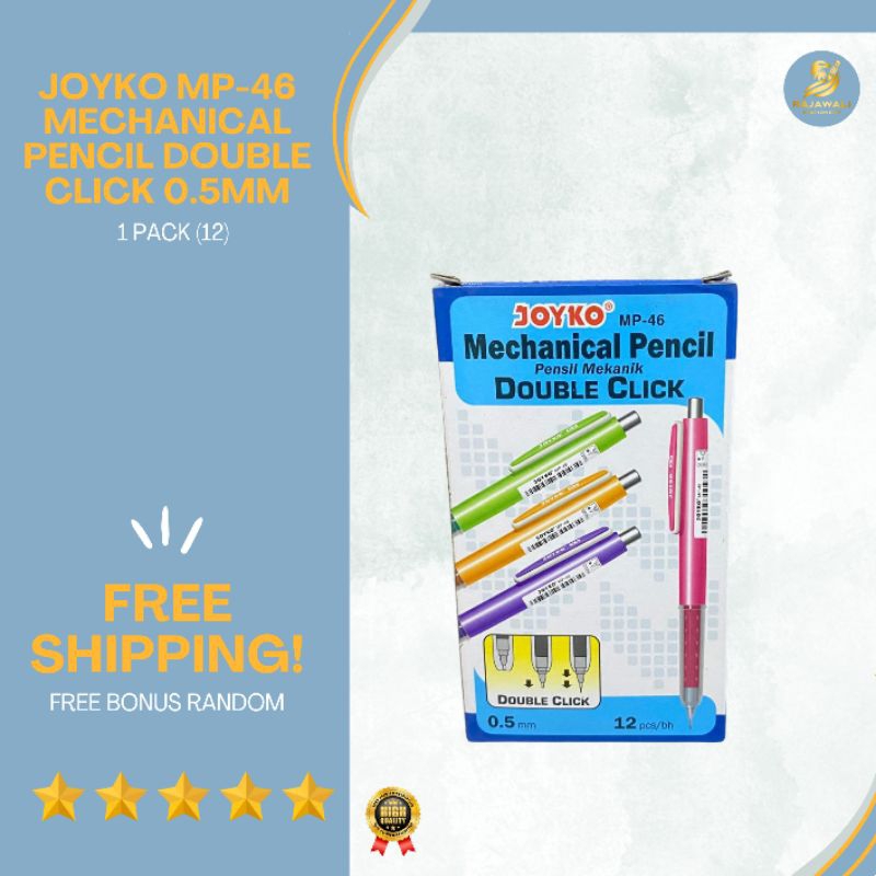 

Joyko Pensil Mekanik Double Click 0.5mm/ 1 Pack (12)/ HARGA TERJANGKAU KUALITAS TERBAIK!/ FREE BONUS RANDOM!