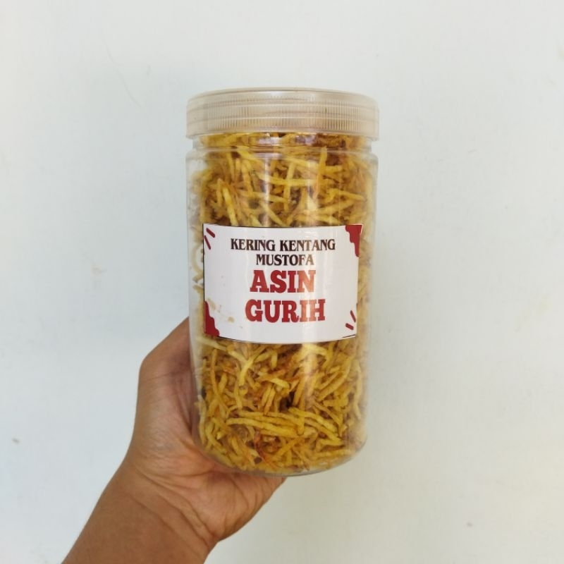 

kering kentang mustofa jar 1000ml 330g rasa asin gurih, kentang mustofa, keripik kentang