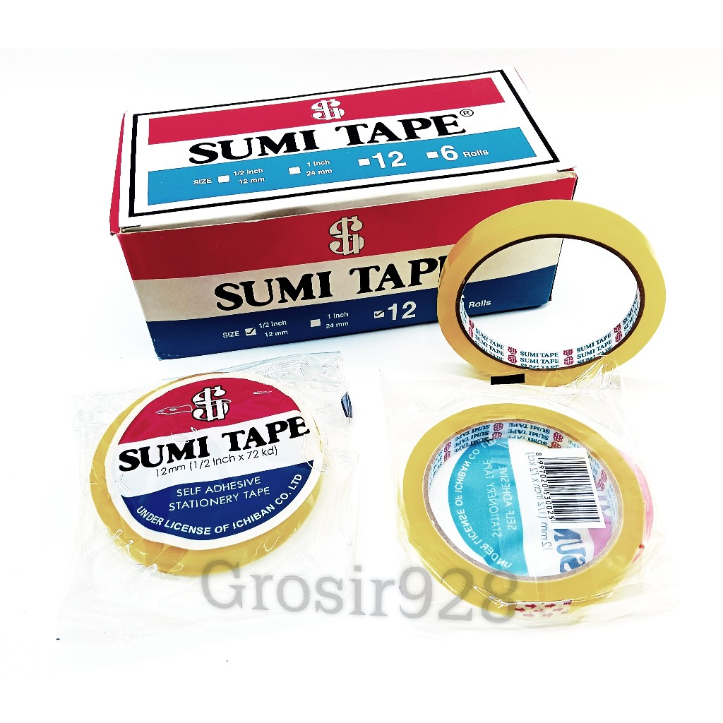 

(Per Buah) Selotip / Solatip / Isolasi / Stationery Tape Sumi Tape 12 mm / ½ inchi