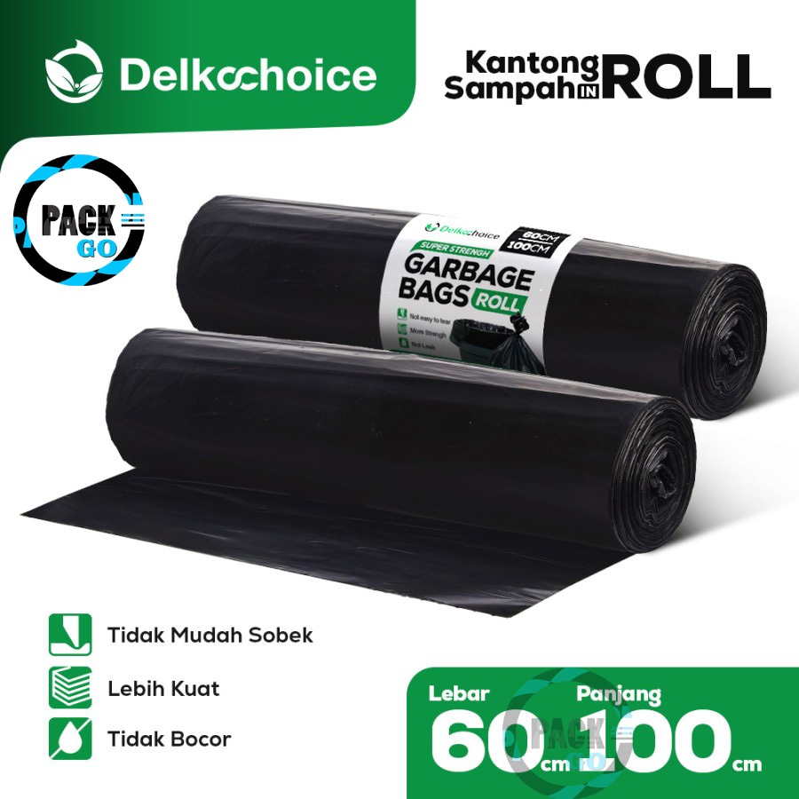 Kantong Plastik Sampah ROLL 60 cm x 100 cm Hitam Tebal / Trash Bag 60cm x 100cm