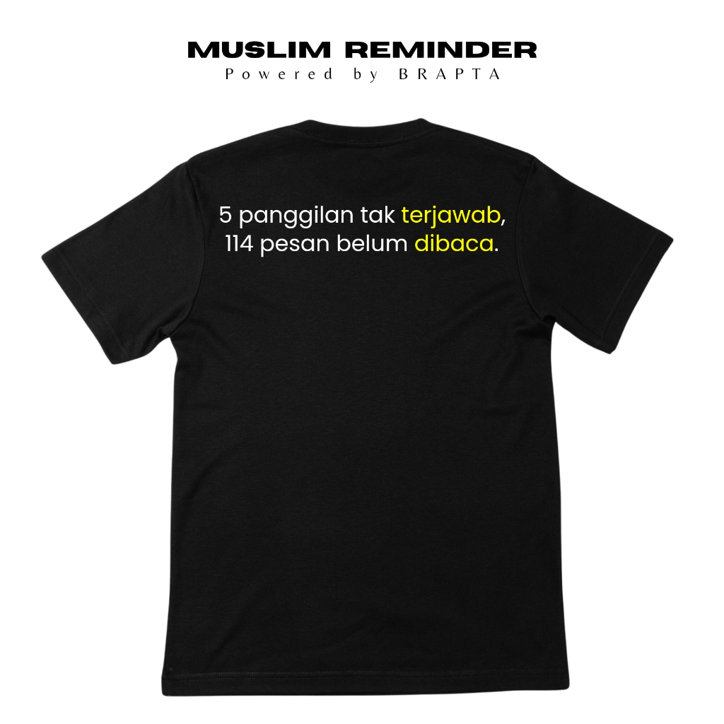 Brapta T-Shirt - 5 Panggilan Tak Terjawab Reminder Kaos Kata Dakwah Islami Katun 24s
