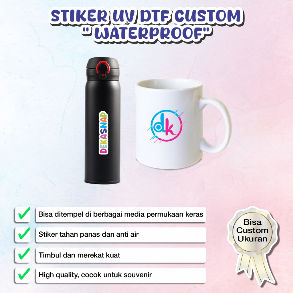 

Stiker UV DTF | Stiker Souvenir | Cetak Sticker Timbul Waterproof | Stiker Tatto | Stiker Label Nama