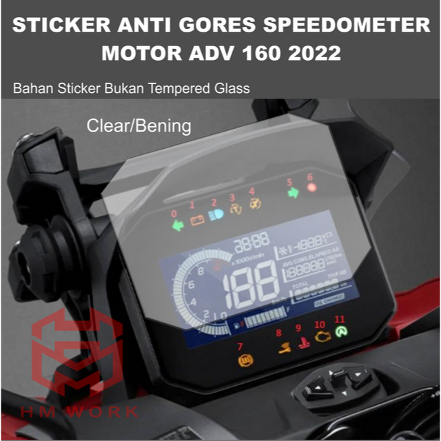 Stiker Variasi Motor ADV 160 Speedometer Sticker Antigores Pelindung Speedometer Motor Matic