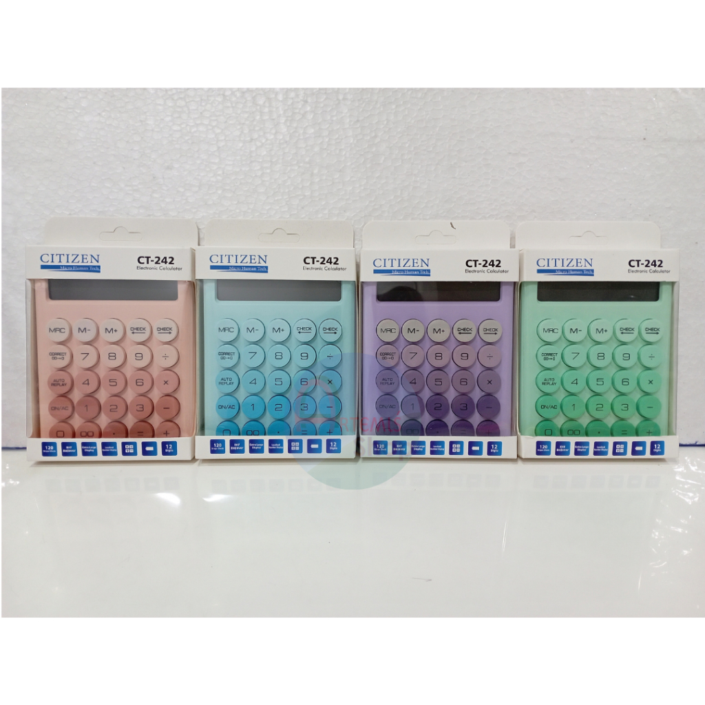 

Kalkulator Dagang CITIZEN CT-242 Warna 12 digit