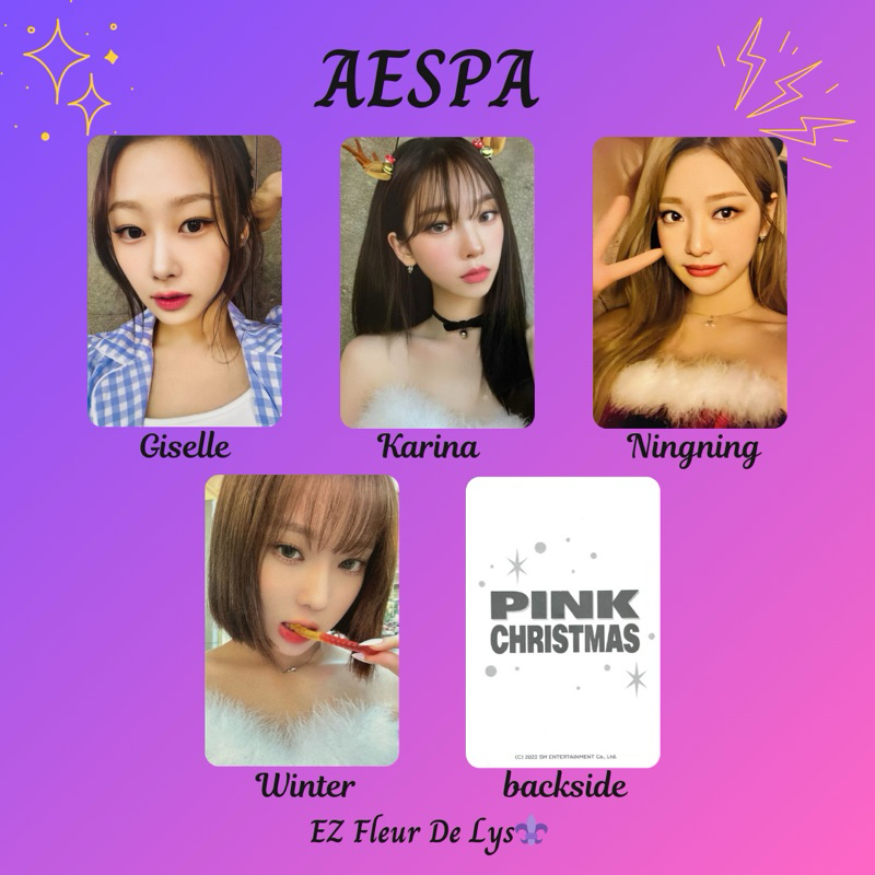 photocard replika pc unofficial Aespa 2022 pink christmas GISELLE KARINA NINGNING WINTER