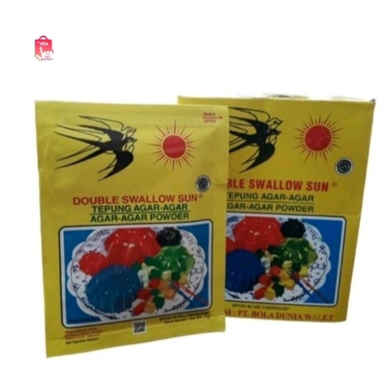 Double Swallow Sun Agar Agar Powder - Plain (1 box/12 sachet)