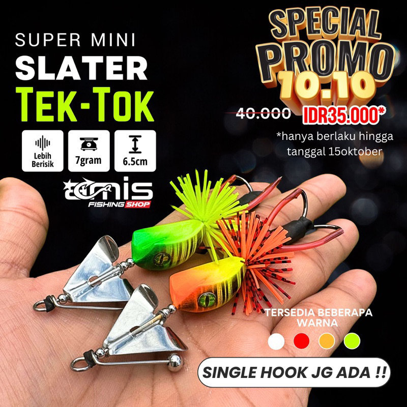 SUPER MINI SLATER TEK TOK BUZZ SLASH BAIT UMPAN CASTING GABUS TOMAN LURE