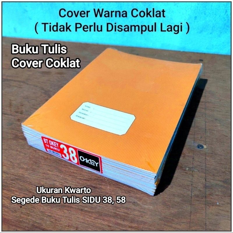 

1 Pak Buku Tulis Sampul Coklat 38 Lembar Isi 10 Pcs