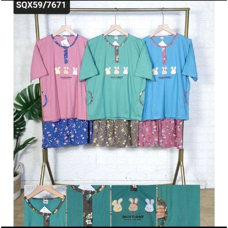 Babydoll Amro Jumbo 3/4 Label Putih